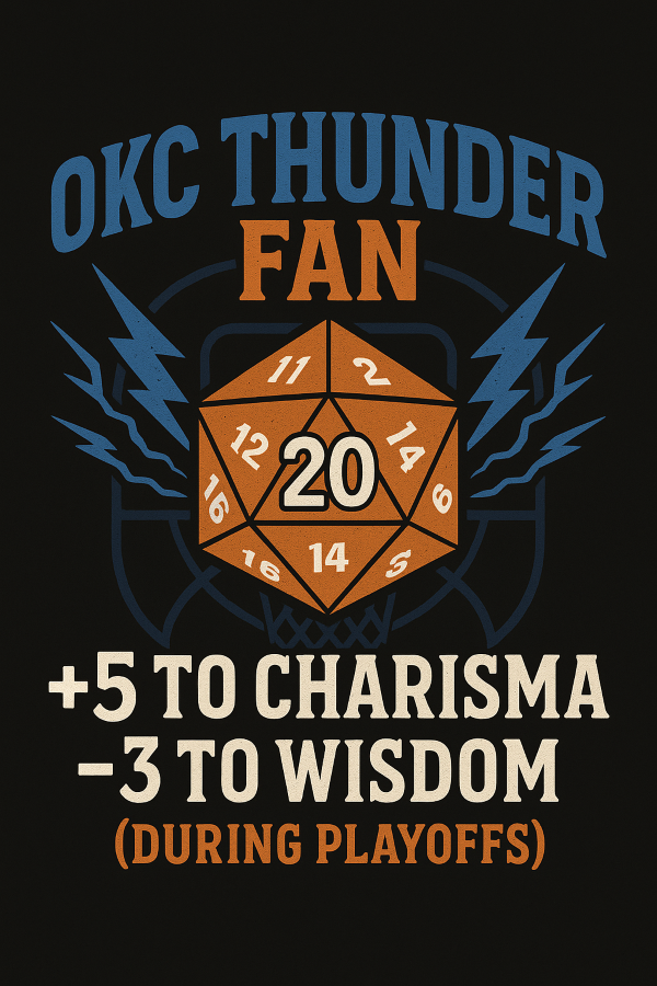 thunder okc playoffs d&d shirt, nerd fan